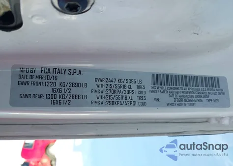 2017 Ram Promaster City Tradesman z USA, uszkodzony, nr VIN ZFBERFAB3H6E47905